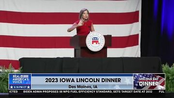 Gov. Kim Reynolds takes the stage at tonight’s Lincoln Day Dinner in Iowa