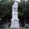 Box covering Columbus statue in Philadelphia painted with Italian flag colors