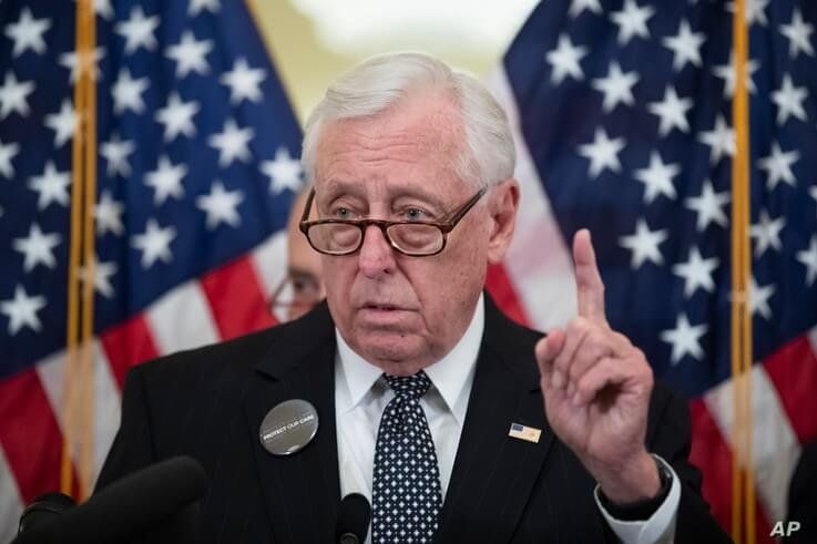 House Majority Leader Steny Hoyer of Md., speaks during a news conference on healthcare, on Capitol Hill, Tuesday, Feb. 4, 2020…