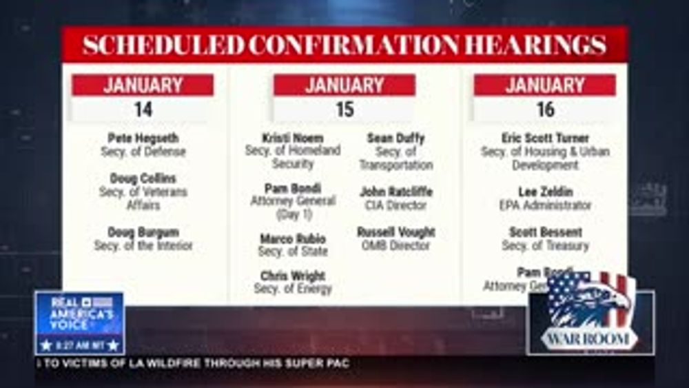 13 CANDIDATES FOR CONFIRMATION THIS WEEK