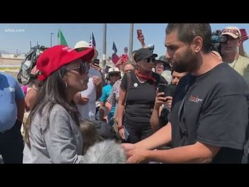 Supporters, opponents clash outside El Paso hospital during President Trump visit