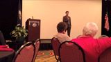 Tagg Romney speaks to Virginia delegates at the RNC