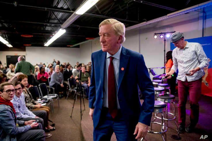 Republican presidential candidate former Massachusetts Gov. Bill Weld steps off stage after speaking at a the Faith, Politics…