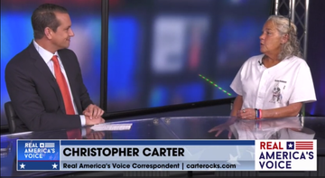 Chris Carter talks with Ashli Babbitt's Mother Micki Witthoeft