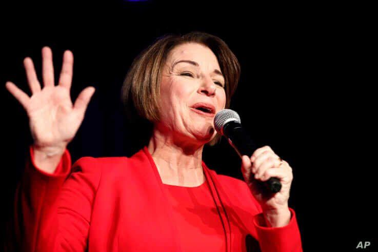 Democratic presidential candidate Sen. Amy Klobuchar, D-Minn., speaks at the Clark County Democratic Party 