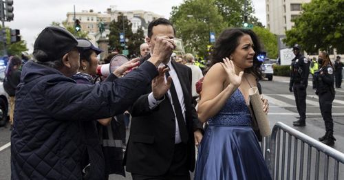 Anti-Israel protesters chant 'F*** Joe Biden' outside White House correspondents' dinner