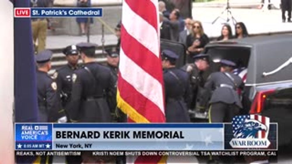 LIVE IN NYC: BERNARD KERIK CASKET ARRIVES AT ST. PATRICK'S