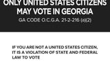 Georgia posts signs at precincts warning non-citizens they may be prosecuted if they vote