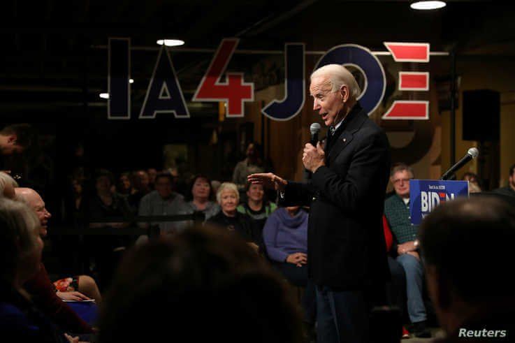 FILE PHOTO: Democratic U.S. presidential candidate and former U.S. Vice President Joe Biden speaks during a town hall in…