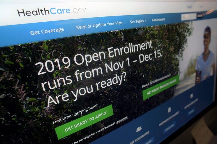 This Tuesday, Oct. 23, 2018 photo shows HealthCare.gov website on a computer screen in New York. The sign-up period for next…
