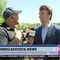 Charlie Kirk talks with Ben Bergquam at the MAGAFRANK rally