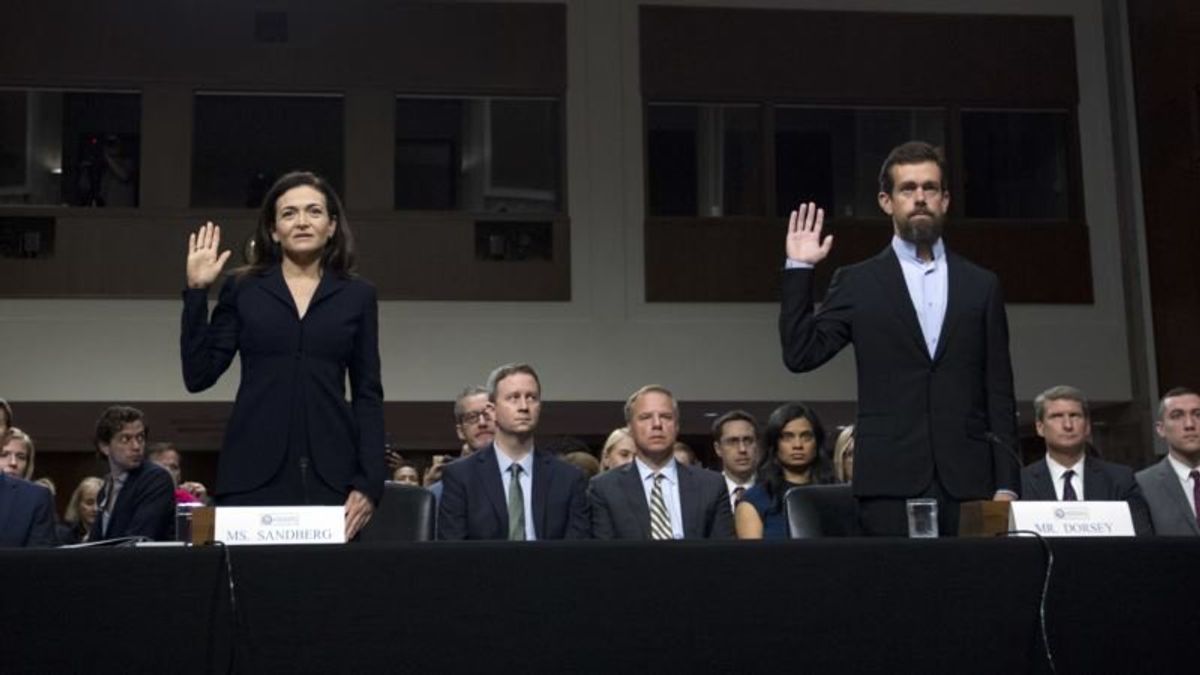 Facebook, Twitter Executives Testify on Capitol Hill; Google Absent