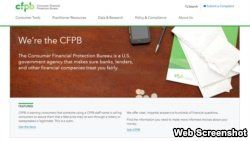 A portion of the home page of the Consumer Financial Protection Bureau. 