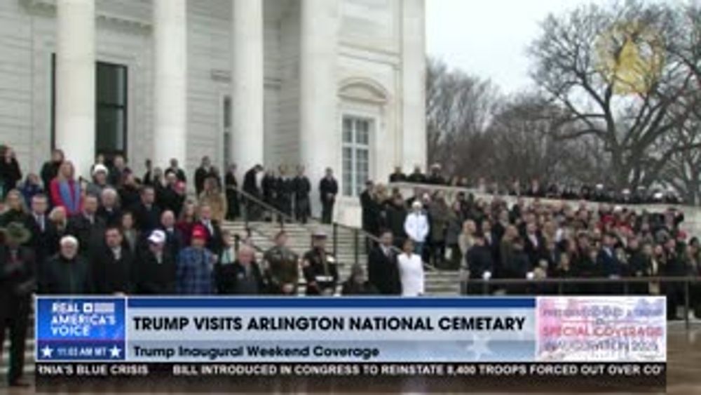 AWAITING PRESIDENT TRUMP TO LAY WREATH AT TOMB OF UNKNOWN SOLDIER