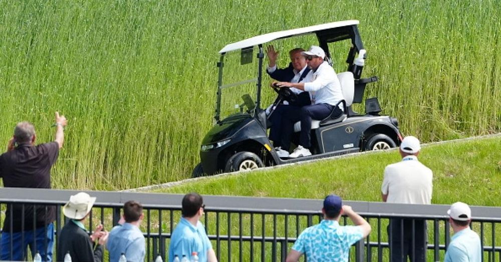Trump attends LIV Golf tournament at Trump National Golf Club Washington DC