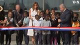 First Lady Melania Trump Cuts Ribbon at Washington Monument