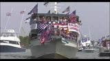 Dr. Gina at the Memorial Day Patriots Boat Parade speaks with attendees about their love for America