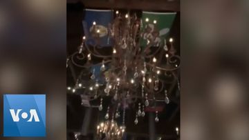 Restaurant Lights Swing as Earthquake Hits California