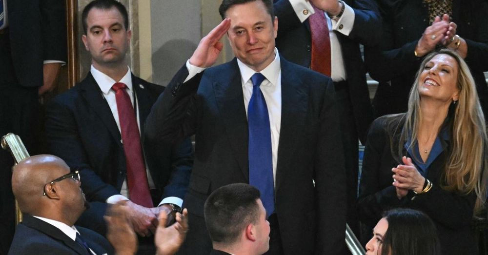 Elon Musk dons rare business suit during Trump's congressional address