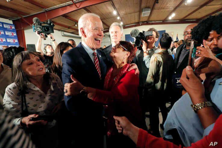 Democratic presidential candidate, former Vice President Joe Biden, greets supporters at a campaign event in Columbia, S.C.,…