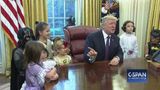 President Trump with trick-or-treaters in Oval Office (C-SPAN)
