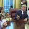 President Trump with trick-or-treaters in Oval Office (C-SPAN)