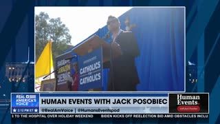 Jack Posobiec Delivers Rousing Speech Outside Dodgers Stadium - Real America's Voice News