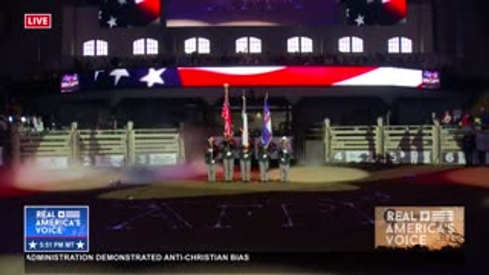  PATRIOTIC START: NATIONAL ANTHEM AT AMERICA FIRST RODEO