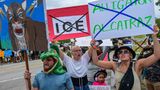 Demonstrators in Florida Everglades protest new ICE detention center 'Alligator Alcatraz'