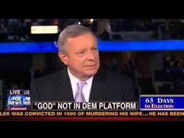 Outraged Durbin refuses to explain why God was taken out of Democratic platform