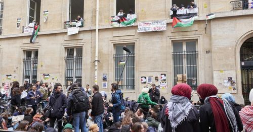 Pro-Palestinian protesters take over main building at top university in Paris