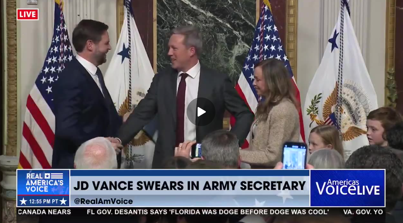 BREAKING: DANIEL DRISCOLL OFFICIALLY SWORN IN AS SECRETARY OF ARMY