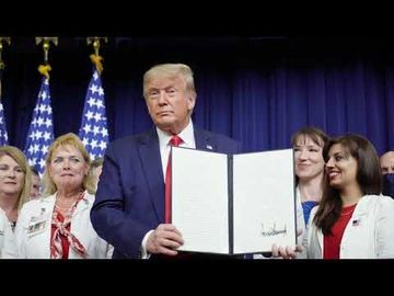 President Trump Participates in a Greeting with the Walking Marine, Terry Sharpe