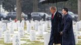 Trump lays wreath at Arlington National Cemetery ahead of presidential inauguration