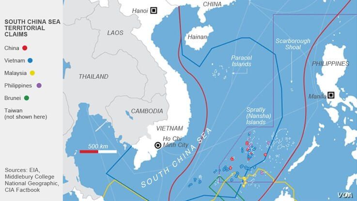 Map of South China Sea Territorial Claims