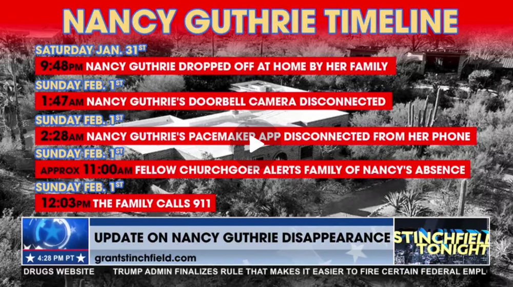 NANCY GUTHRIE TIMELINE