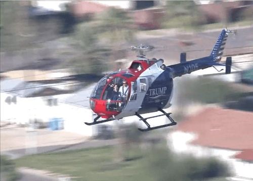 ‘Trump 2020’ helicopter hovers over Bernie Sanders rally in Phoenix