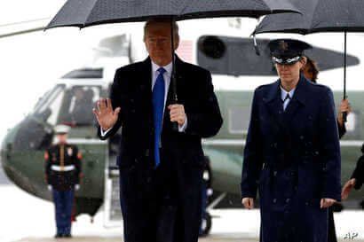 President Donald walks to board Air Force One for a trip to London to attend the NATO summit, Monday, Dec. 2, 2019, at Andrews…