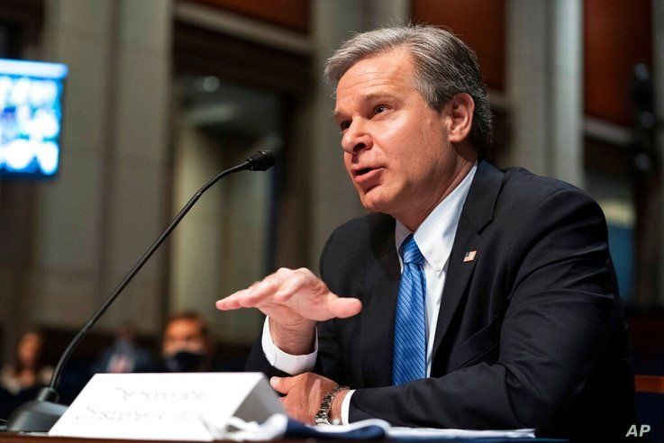 FBI Director Christopher Wray testifies before the House Judiciary Committee oversight hearing on the Federal Bureau of…
