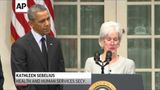 President Obama praises outgoing HHS Secretary Kathleen Sebelius