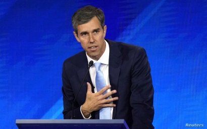 Former Rep. Beto O'Rourke delivers his closing statement at the end of the 2020 Democratic U.S. presidential debate in Houston, Texas, U.S. September 12, 2019. REUTERS/Mike Blake