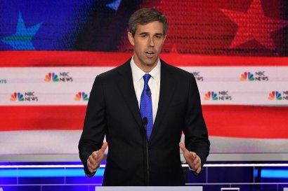 Democratic presidential hopeful Beto O'Rourke, a former US Representative for Texas' 16th congressional district, participates in the first Democratic primary debate of the 2020 presidential campaign at the Adrienne Arsht Center for the Performing Arts in Miami, June 26, 2019.  JIM WATSON / AFP