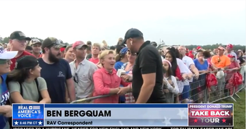 Ben Bergquam ask Trump rally attendees why they are here