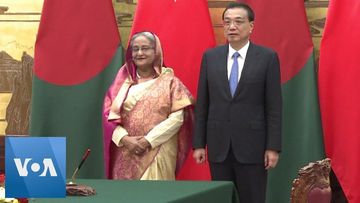 Bangladesh PM Sheikh Hasina Welcomed by China PM Li Keqiang in Beijing, China