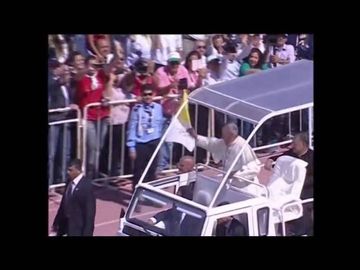 Raw: Pope Greets Crowd at Stadium in Jordan