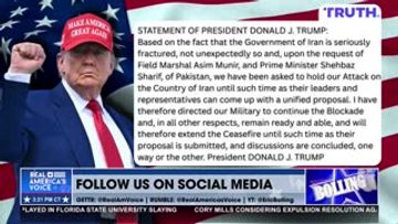 BREAKING: TRUMP EXTENDS IRAN CEASEFIRE