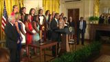 President honors UConn women’s basketball team