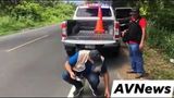 Ben flying a drone in Guatemala with Oscar El Blue and Carlos