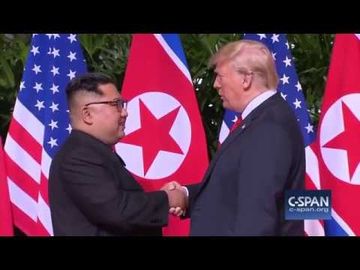 President Trump and North Korean leader Kim Jong Un Handshake (C-SPAN)