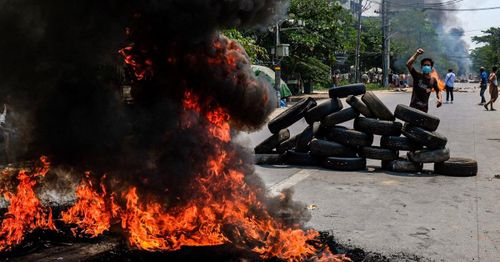 Myanmar military cuts wireless internet service amid protests over coup